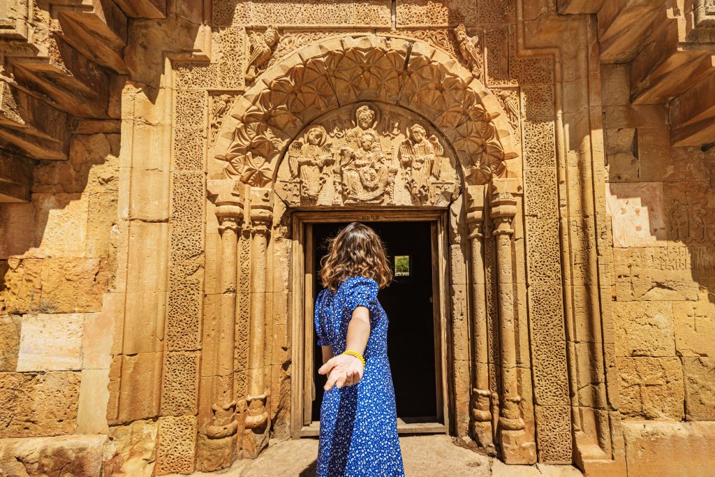 Monastery complex entrance in Armenia