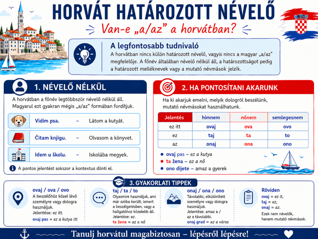 Horvát határozottság és mutató névmások